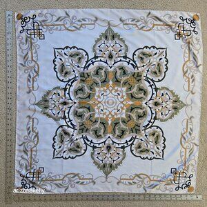 Vintage Piramit Silk Scarf Hand-Rolled Turkey